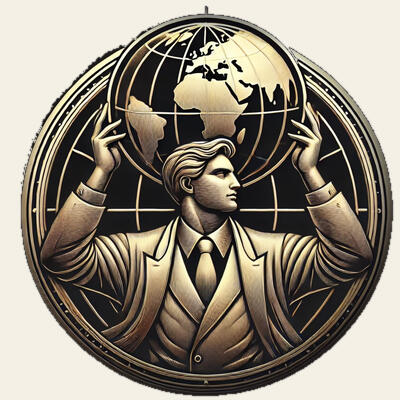 Logo EXALTVS — Atlas portant le globe, créateur d'expériences sur mesure à Lyon